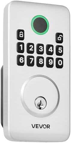 VEVOR Keyless Entry Door Lock, Electronic Deadbolt with Customizable User Codes, Pioneering Easy-Grip Design, Keyed Entry, Auto Lock, Anti-Peeking Password, Backlit Keypad, for Home, Apartment, Silver