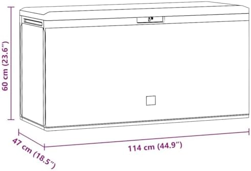 vidaXL Patio Storage Box Anthracite 44.9"x18.5"x23.6