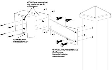 ghost controls premium wireless keypad for automatic gate showing dimensions