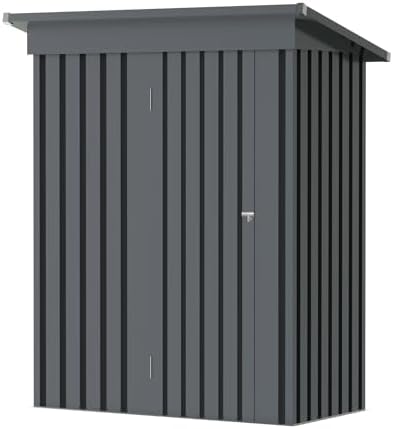 5x3 FT Outdoor Storage Shed, Metal Garden Shed with Upgraded Frame, Lockable Doors for Backyard, Patio, Lawn and Garden