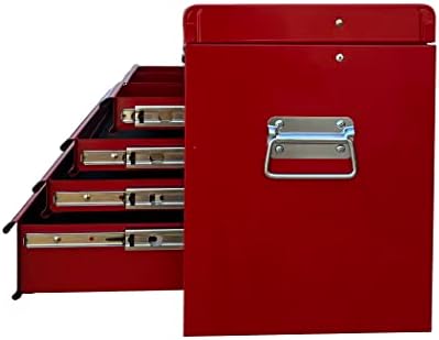 Workington Portable Metal Tool Chest with 6 Drawers, 24" 6-Drawer Tool Chest Cabinet with Ball Bearing Drawer Slides, Steel Tool Storage Box Organizer 4005 Red