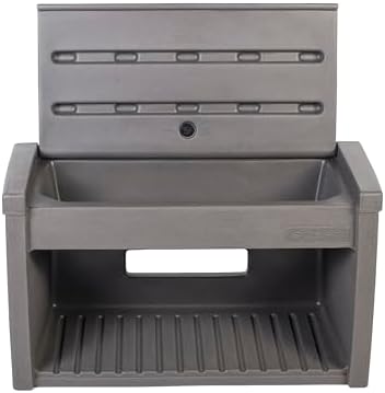 Step2 Lakewood Boot Bench, Functional Entryway Rack, Shoe Organizer Utility Bench, Garage & Mud Room Storage, Brown