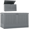 Suncast XL Deck Box, 200 Gal, All Weather, Pad-Lockable Lid, Dove Gray