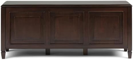 SIMPLIHOME Connaught 51" Wide Solid Wood Trunk Bench in Brown