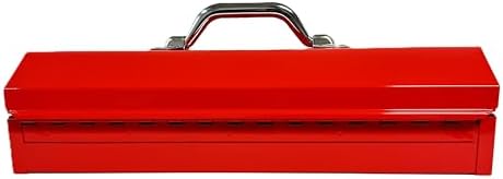Homak Tool Box, 16" Portable Steel Small Tool Box with Metal Latch Closure & Plastic Handle, Multi-Purpose Heavy Duty Toolbox, Red