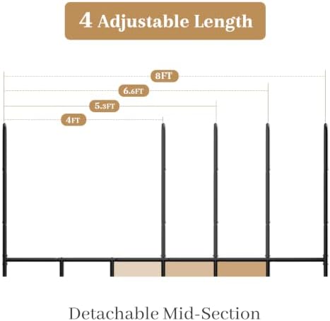 Firewood Rack 8FT Heavy Duty Metal Log Holder Stand for Fireplace