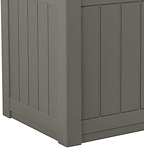 Suncast 22 Gallon Indoor or Outdoor Backyard Patio Small Storage Deck Box with Attractive Bench Seat and Reinforced Lid, Stone (4 Pack)