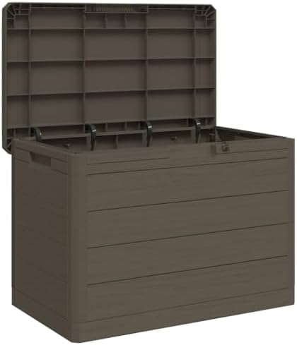 vidaXL Patio Cushion Box Brown 30.5x17.5x20.9 Polypropylene