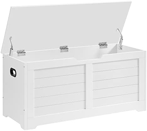 VASAGLE Storage Chest, 39.4 Inches Width Bench with 2 Safety Hinges