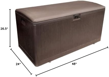 Plastic Development Group Outdoor Deck Box, Soft Close Lid, Java, 105 Gal
