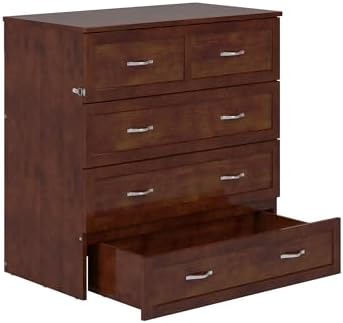 AFI, Northfield Murphy Bed Chest Twin XL with 6" Mattress, Walnut