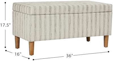 HomePop Malmo 36" Storage Bench - Gray & Cream Stripe