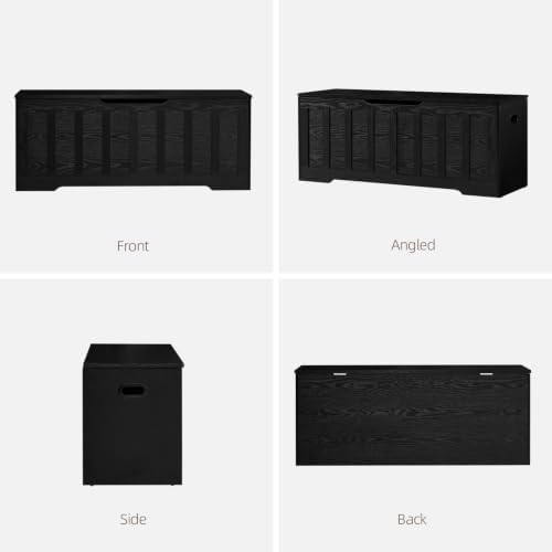 VANKILEY 47.2" Storage Chest Extra Large, Storage Bench(Black)