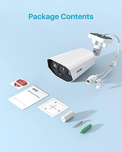 ZOSI ZG182 4K PoE Add-on Camera with 2-Way Talk,Weatherproof IP Camera for Outdoor Indoor Power Over Ethernet Surveillance System,Only Work PoE NVR