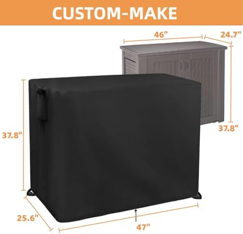 Outdoor Storage Cabinet Cover for Rubber Maid Patio Tool Shed Organization