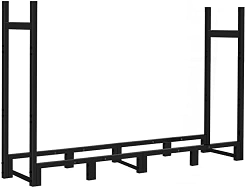8ft Firewood Rack Outdoor Adjustable Heavy Duty Wood Rack Storage