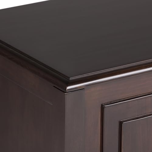 SIMPLIHOME Connaught 51" Wide Solid Wood Trunk Bench in Brown