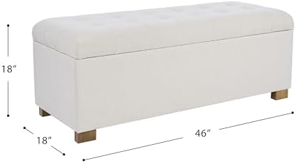 Spatial Order 46" Tufted Storage Bench - Cream