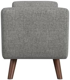 HomePop 60" Modern Storage Bench with Wood Legs - Gray Woven