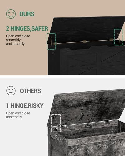Hzuaneri 39" Modern Storage Chest | 50 Gal | 330lb Seat | Black
