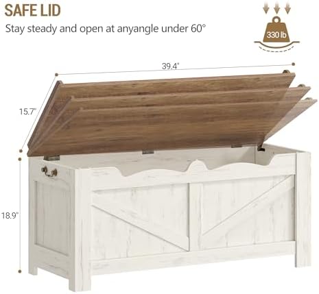 Hzuaneri 39" Storage Chest | Stuffed Animal and Blanket Storage for Bedroom