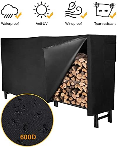 GASPRO 8FT Firewood Rack Outdoor with Waterproof Cover