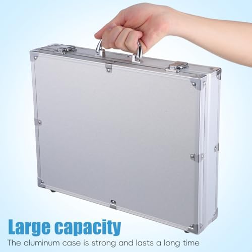 aluminum tool case lockable portable storage box 14.5, close-up detail