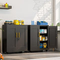 Small Metal Storage Cabinet with Wheels, Lockable Tool Cabinet with Doors