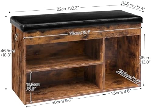 HOOBRO Shoe Storage Bench with Cushion, 32.3" Entryway Bench