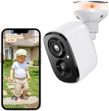 SensForge 2.5K Wireless Security Camera, Outdoor Battery Powered, 2.4GHz Wi-Fi, Magnetic, No Subscription Required, Human/Motion Detection, Color Night Vision, Spotlight, Siren, 2-Way Talk