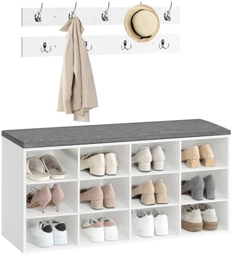 HOOBRO Shoe Storage Bench with Cushion, 39.4" L Entryway Bench