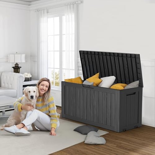 75 Gal Lockable Outdoor Storage Box Waterproof Deck Box