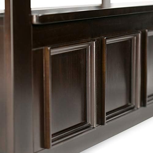 SIMPLIHOME Amherst 48" Wide Solid Wood Storage Bench in Hickory Brown