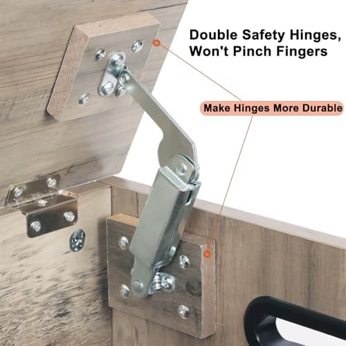 Timberer 47.2" Storage Chest Extra Large Storage Bench with 2 Safety Hinges