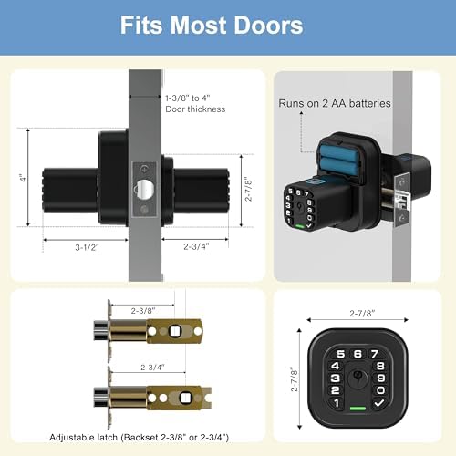 Richelock IU53 Double-Sided Fingerprint & Keypad Door Lock, All-Weather, Fully Waterproof Biometric Entry with Dual-Sided Codes, Same Key Both Sides for for Outdoor, Indoor, Gate, Fence