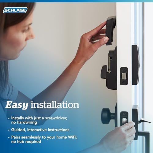 Schlage Encode Plus Smart WiFi Deadbolt Lock, Tap to Unlock, Matte Black