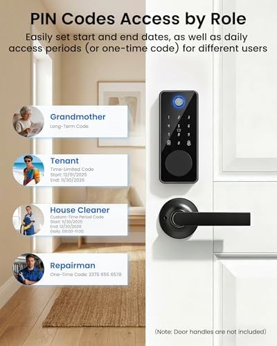 Keyless Entry Door Lock, Fingerprint Smart Deadbolt Lock