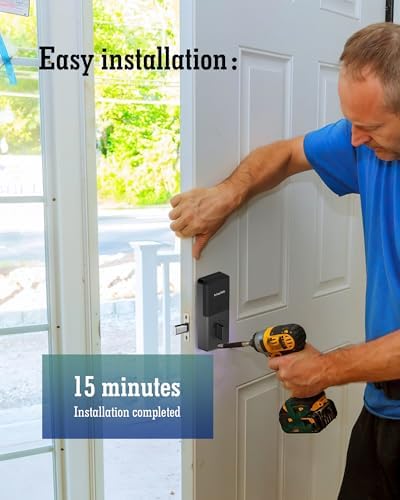 LeLoupFidele Smart Keyless Deadbolt Lock with Fingerprint for Front Door