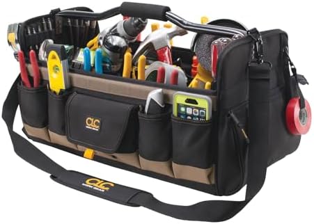 Custom Leathercraft WORK GEAR 1579 20 Inch, Open Top, Soft Sided Tool Box, 27 Pockets