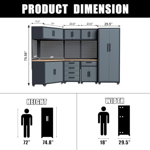 16PCS Garage Storage Cabinet System