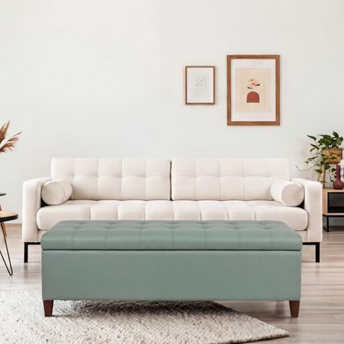 Joveco 51 Inch Storage Bench,Leather Tufted Storage Ottoman with Legs
