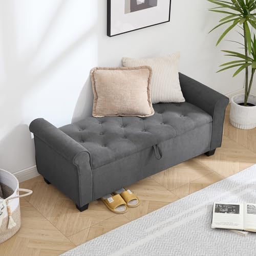 49" Ottoman with Storage, End of Bed Storage Bench for Bedroom