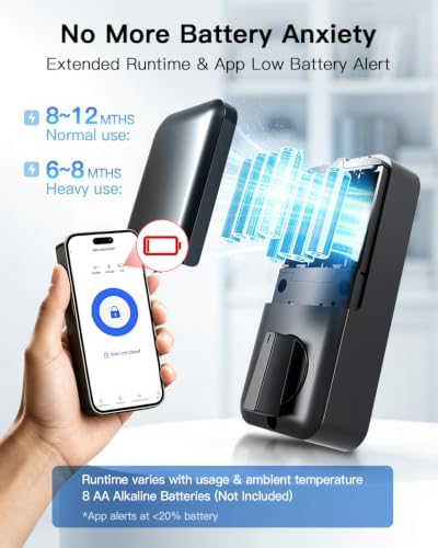 TOLOYE WiFi Keyless Entry Smart Lock Fingerprint Deadbolt for Front Door