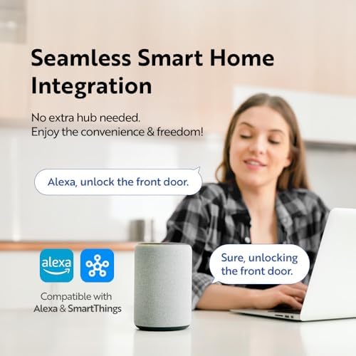 GT5BK Smart Lock – 4-in-1 Keyless Entry Door Lock with Fingerprint, App, PIN, and Key – ANSI Grade 3, Alexa & SmartThings Compatible – Weatherproof Wi-Fi Lock for Front Door – SOLITY (Black)