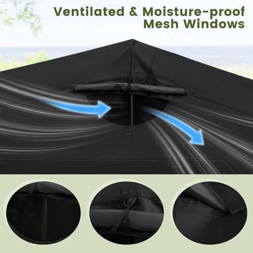 Goplus Motorcycle Storage Shed, 136 x 54 x 75 in Outdoor Motorcycle Tent Shelter Hard Shell, 600D Flip-Up Waterproof Cover, 2 Side Ventilation Windows, Heavy Duty Motorcycle Garage for Bikes, Vehicle