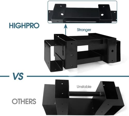 Highpro Firewood Rack Outdoor, Fire Wood Racks, Fire Log Holder Storage, Heavy Duty Steel Firewood Rack Bracket Kit for Outdoor Indoor Patio Deck Metal Log Holder with Screws, Black