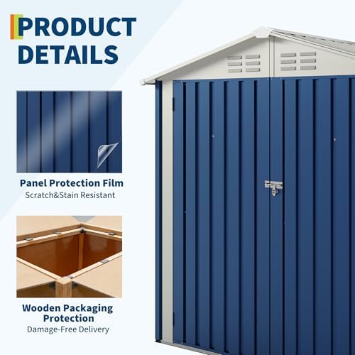 Garvee 6x4 FT Storage Shed – 130 Cu Ft, Sloped Roof, Weatherproof