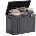 50 Gallon Outdoor & Indoor Deck Storage Box, Waterproof Lockable Patio Storage Container for Gardening Tools, Picnic Supplies, Easy to Assemble, Black