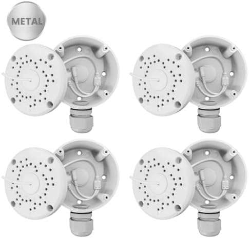 metal security camera junction box, cable concealment box shown in use