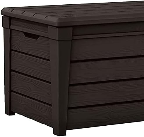 Keter Brightwood Outdoor Storage Deck Box, 120 Gallon, Brown, 2-Pack